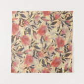 Frühlingswilde Rose: Aquarellmuster. Wandteppich (Vorderseite (Horizontal))