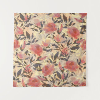 Frühlingswilde Rose: Aquarellmuster. Wandteppich