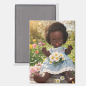 Frühlingszauber & Gänseblümchen-Glück Magnet (Vorderseite/Rückseite)