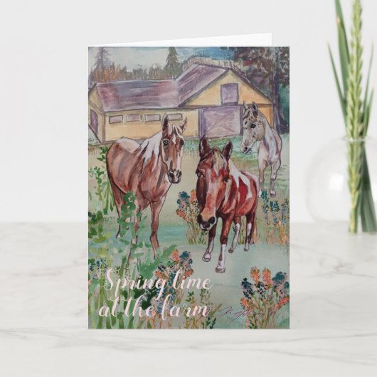 Frühlingszeit auf dem Bauernhof #2 leer innen Einladung (Vorderseite)
