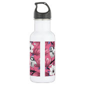 Frühlingszeit in Rosa Edelstahlflasche (Rückseite)