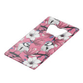 Frühlingszeit in Rosa Geldbeutel Flaschenöffner (Rückseite Schrägansicht)
