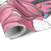 Frühlingszeit in Rosa Geschenkpapier (Rolleneckpunkt)