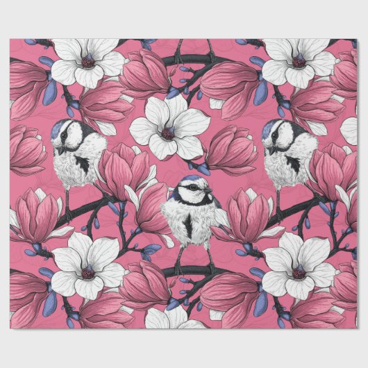 Frühlingszeit in Rosa Geschenkpapier (Flach)