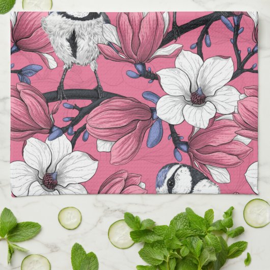 Frühlingszeit in Rosa Geschirrtuch (Gefaltet)