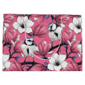 Frühlingszeit in Rosa Große Geschenktüte (Rückseite)