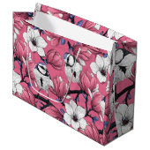 Frühlingszeit in Rosa Große Geschenktüte (Vorderseite Schrägansicht)