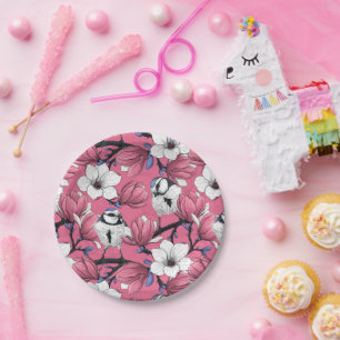 Frühlingszeit in Rosa Pappteller
