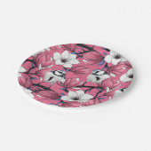 Frühlingszeit in Rosa Pappteller (Schrägansicht)
