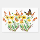 Frühlingszeit Wasserfarben Blumengeschenk Geschenkpapier Set (Vorderseite)