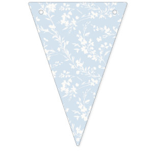 Frühlingszweige Neutral - Pulverblau Wimpelkette