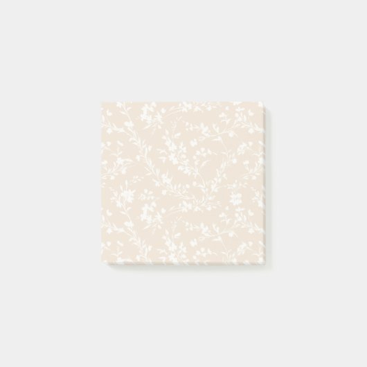 Frühlingszweige Neutral - Weiches Leinen Post-it Klebezettel (Vorderseite)