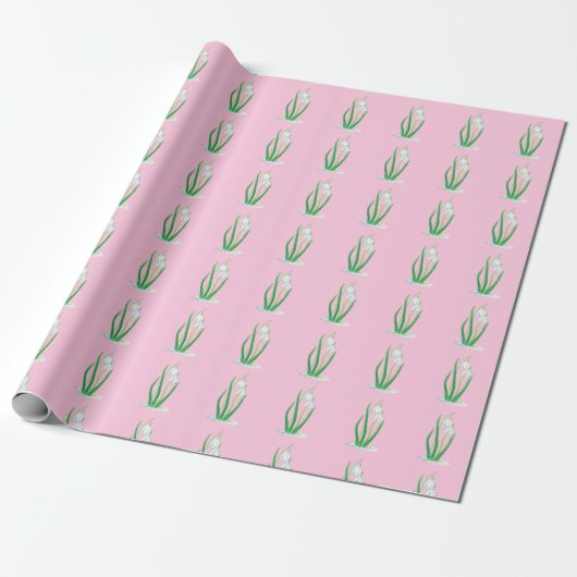 Frühlingszwiebeln (Galanthus nivalis) Pastel Pink Geschenkpapier (Ungerollt)