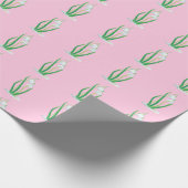 Frühlingszwiebeln (Galanthus nivalis) Pastel Pink Geschenkpapier (Ecke)