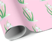 Frühlingszwiebeln (Galanthus nivalis) Pastel Pink Geschenkpapier (Rolleneckpunkt)