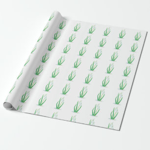 Frühlingszwiebeln (Galanthus nivalis) Weiß Geschenkpapier
