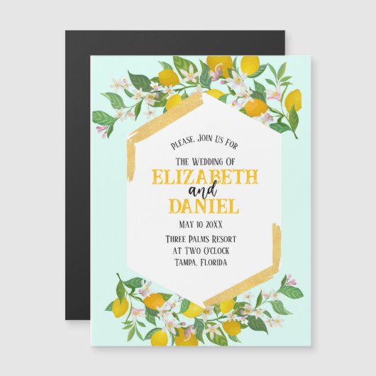 Frühlingszwiebeln Magnet Hochzeit Einladung (Vorne/Hinten)