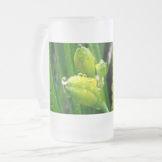 Frühlingszwiebeln Mattglas Bierglas (Vorderseite Links)