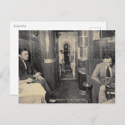 Frühluftfahrt, Fluggäste, Flugzeug, Vintag Postkarte (Vorne/Hinten)