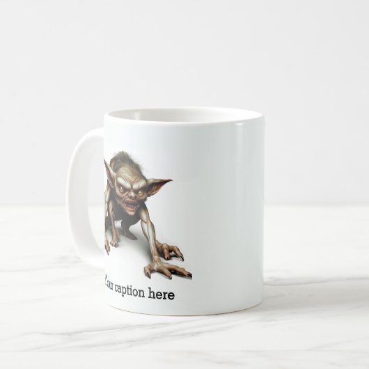 Frühmorgendliche innere Bestie entfesselt Kaffeetasse (Vorderseite Links)