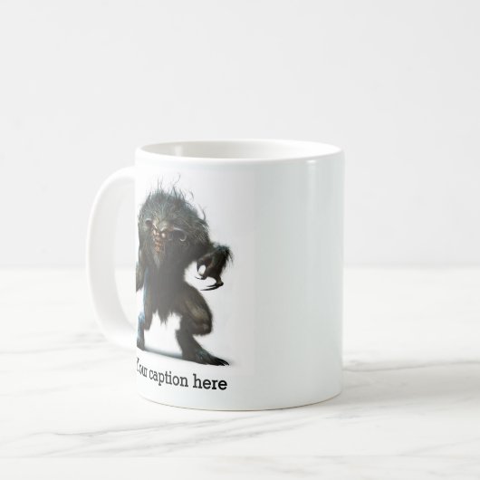 Frühmorgendliche innere Bestie entfesselt Kaffeetasse (Vorderseite Links)