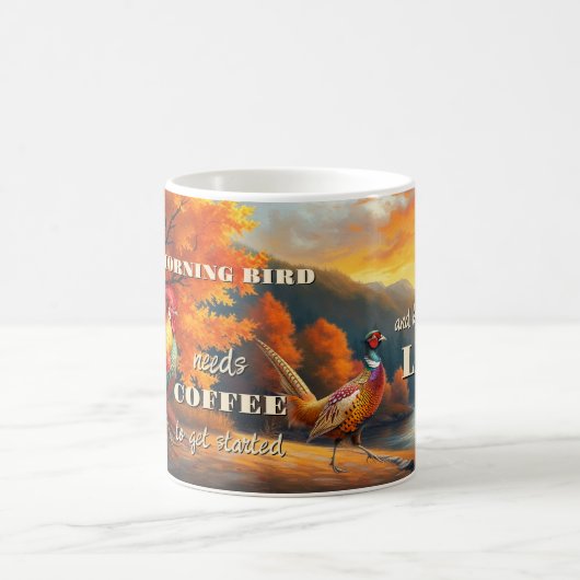 Frühmorgendliche Vogelroster Kunst Kaffeetasse (Mittel)