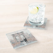 Frühmorgendlicher Spaziergang - New York Glasuntersetzer (Schrägansicht)