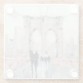 Frühmorgendlicher Spaziergang - New York Glasuntersetzer (Rückseite)