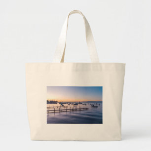 frühmorgens landschaftlicher See in chapala mexico Jumbo Stoffbeutel