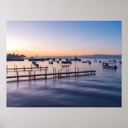 frühmorgens landschaftlicher See in chapala mexico Poster (Vorne)