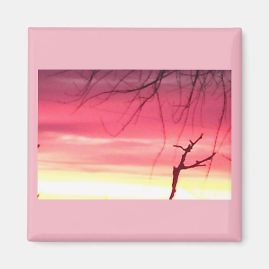 Frühmorgens Winter Sunrise Square Magnet (Vorne)