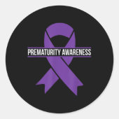 Frühreife Sensibilisierungsmonat Lila Multifunktio Runder Aufkleber (Vorderseite)