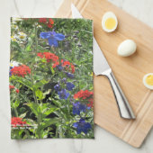 Frühsommer-Gartenblaues Delphinium-Geschirrtuch Geschirrtuch (Viertel Falte)