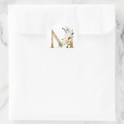Frühsommer Hochzeit MONOGRAM Runder Aufkleber (Tasche)