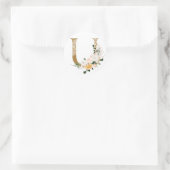 Frühsommer Hochzeit MONOGRAM U Runder Aufkleber (Tasche)