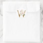 Frühsommer Hochzeit MONOGRAM W Runder Aufkleber (Tasche)