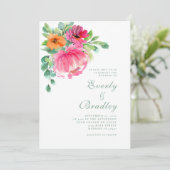 Frühsommer kühl florales Foto Hochzeit Einladung (Stehend Vorderseite)