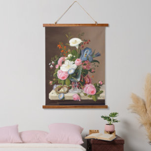 Frühsommerliche Blumen, Severin Roesen Wandteppich Mit Holzrahmen