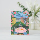 FRÜHSTAG Blume Terrasse Tea Time Paris Postkarte (Stehend Vorderseite)