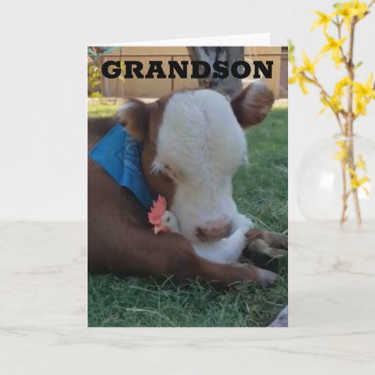 FRÜHSTAG ***GRANDSON*** KARTE (Gelbe Blume)