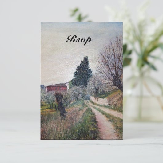 FRÜHSTE FRÜHSTÜCK IN DER TUSKANISCHEN LANSCAPE uAw Einladung (Stehend Vorderseite)