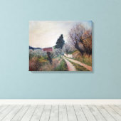 FRÜHSTE FRÜHSTÜCK IN VERNALESIEN / Toskana Landsch Leinwanddruck (Insitu (Holzboden))