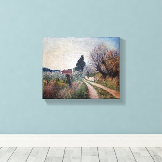 FRÜHSTE FRÜHSTÜCK IN VERNALESIEN / Toskana Landsch Leinwanddruck (Insitu (Holzboden))