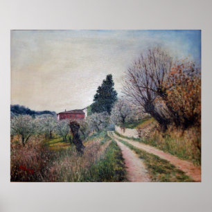 FRÜHSTE FRÜHSTÜCK IN VERNALESIEN / Toskana Landsch Poster