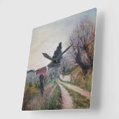 FRÜHSTE FRÜHSTÜCK IN VERNALESIEN / Toskana Landsch Quadratische Wanduhr (Winkel)