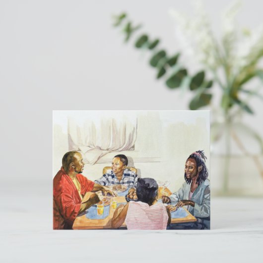 Frühstück am Wochenende 2003 Postkarte (Stehend Vorderseite)