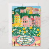 Frühstück auf der Terrasse Malerei Whimsical City Karte (Vorderseite)