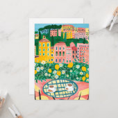 Frühstück auf der Terrasse Malerei Whimsical City Karte (Vorderseite/Rückseite Beispiel)