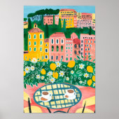 Frühstück auf der Terrasse Malerische Kunst in der Poster (Vorne)