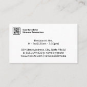 Frühstück auf Tabelle | Cafe Visitenkarte (Rückseite)